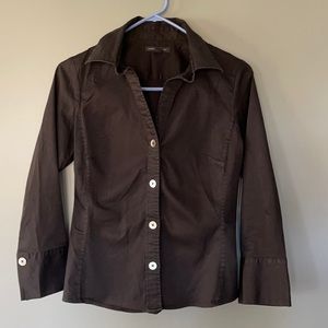 Banana Republic 3/4 sleeve, black button down